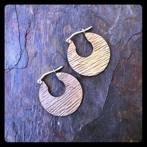 Awesome textured sterling hoops